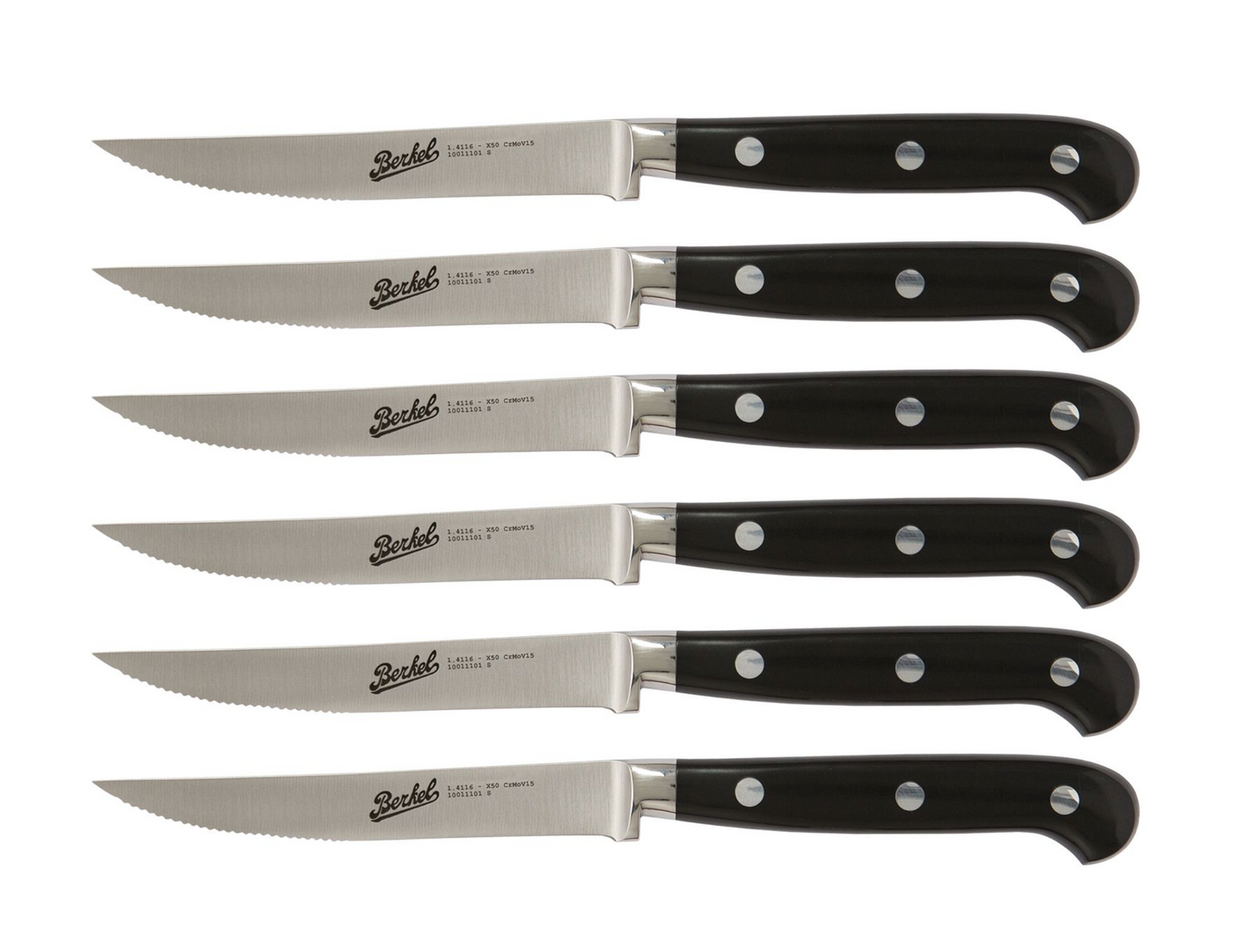 Adhoc Glossy Black - Steak Set 6 pcs. serrated