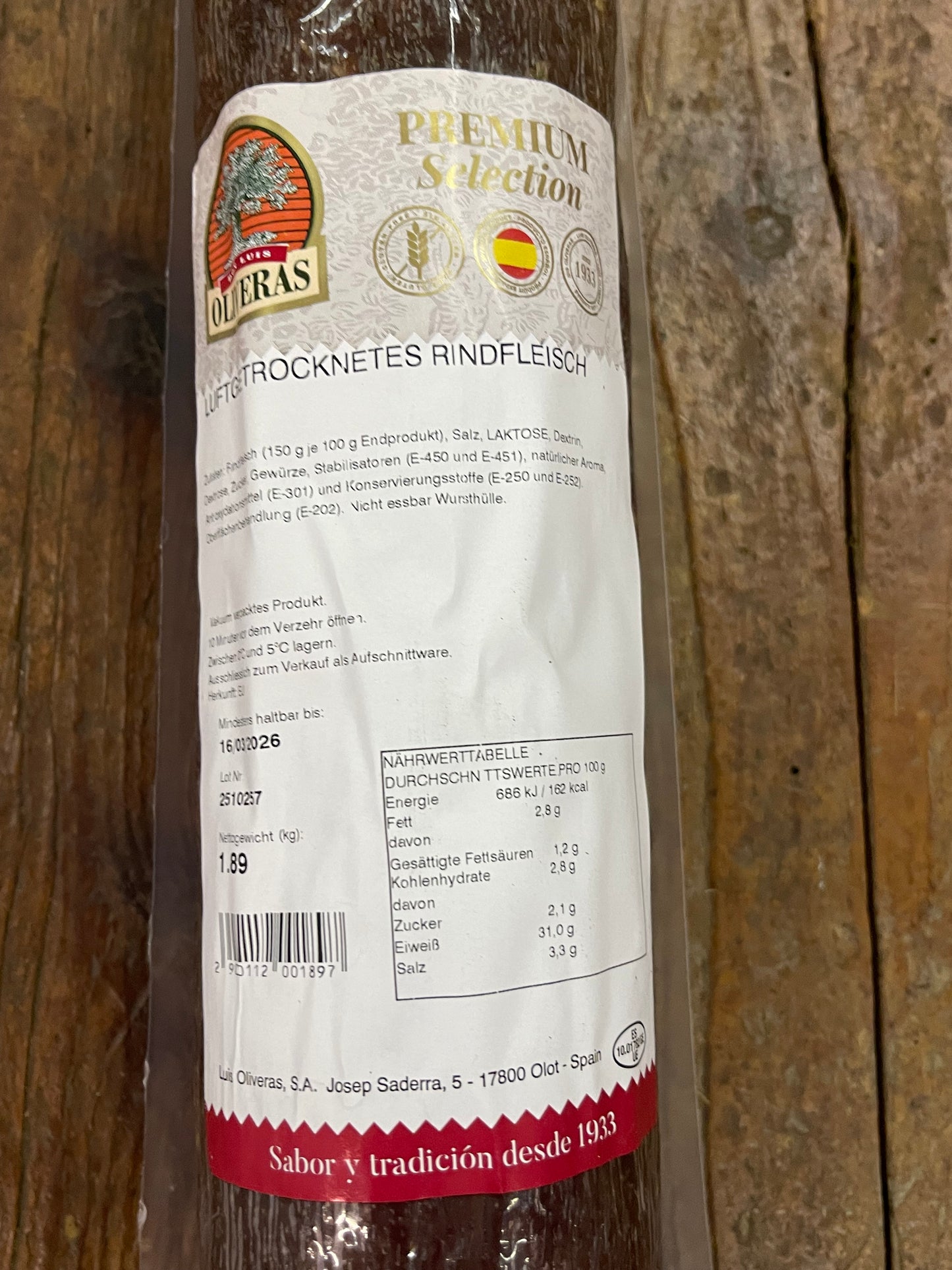 Lufgetrocknetes Cecina de Vacuno