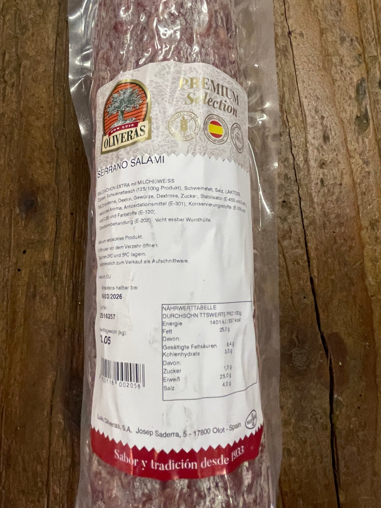 Salchichón extra supremo Serrano