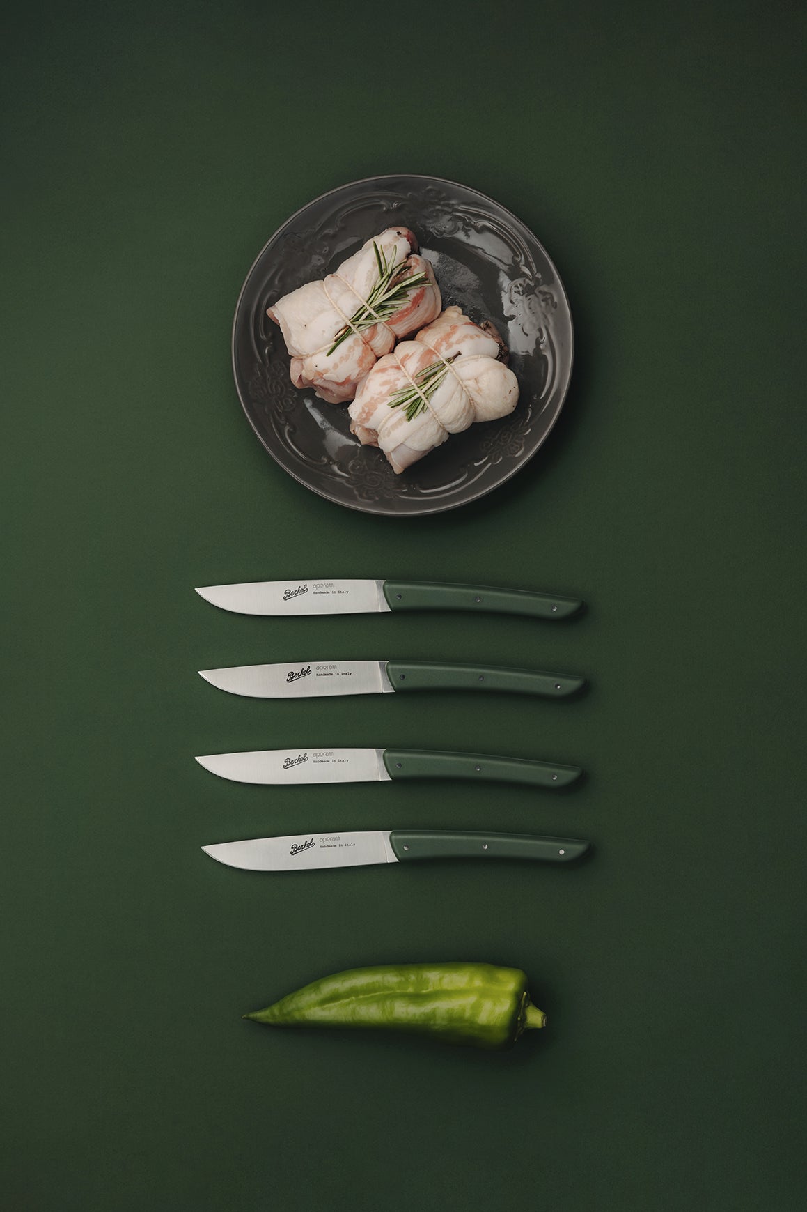 4ER-SET STEAKMESSER COLOR GRAU