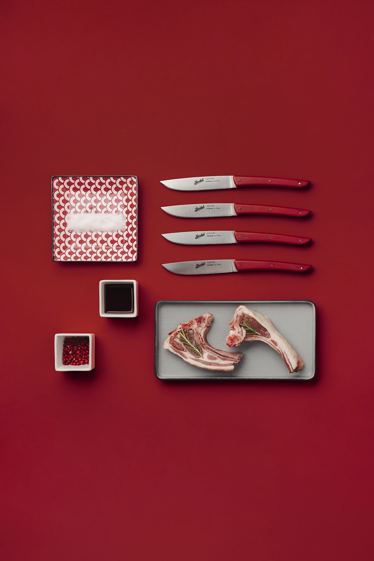 4ER-SET STEAKMESSER COLOR GRAU