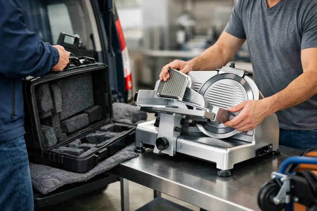 Aufschnittmaschine sicher transportieren und aufbauen