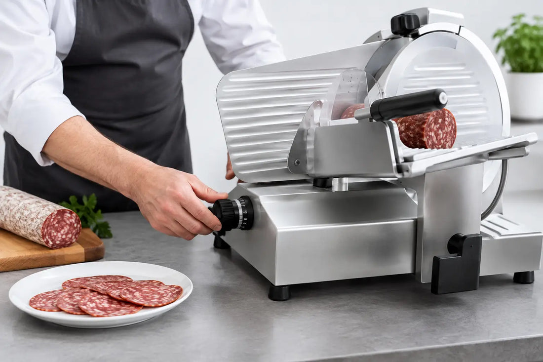 Aufschnittmaschine für Salami kalibrieren