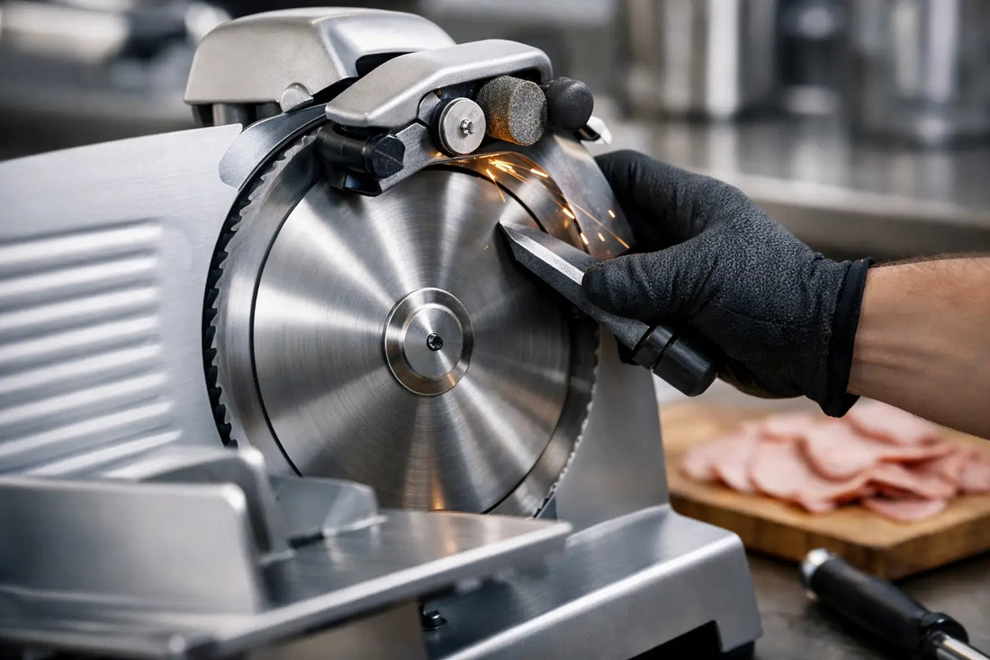 Aufschnittmaschine Messer schärfen richtig