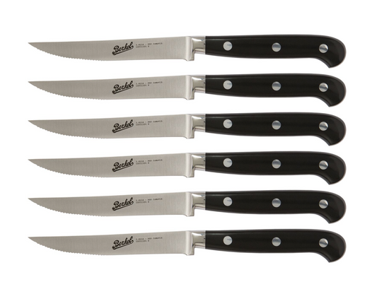 Adhoc Glossy Black - Steak Set 6 pcs. serrated
