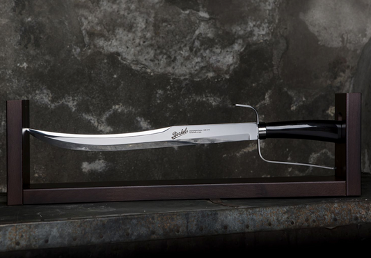 Sabrage Black Buffalo Horn - Sabre a Champagne with wood support