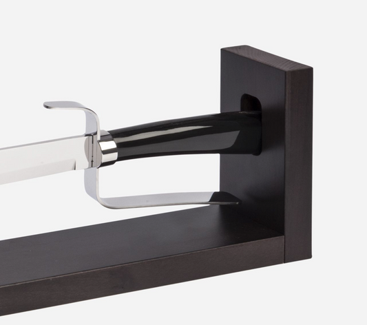 Sabrage Black Buffalo Horn - Sabre a Champagne with wood support