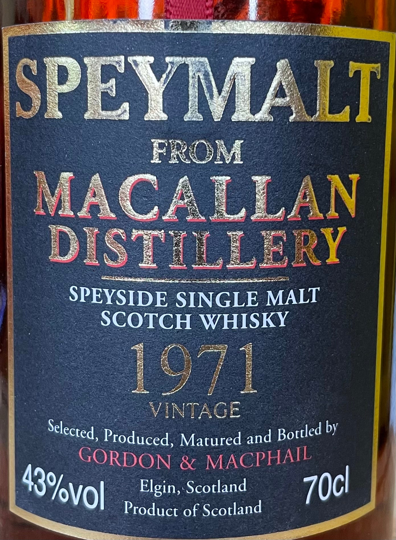 Speymalt Macallan von 1971 Whisky
